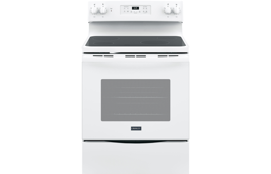 image of an affordable white electric stove